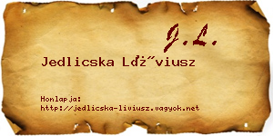 Jedlicska Líviusz névjegykártya